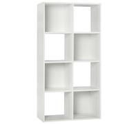 (No Drawers) Charles Jacobs White 8 Cube Open Book Shelf Storage Unit