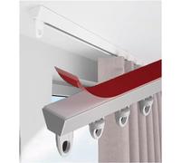 No Drill Adhesive Ceiling Track System - Adjustable 1m to 12m, Easy Install Rail Set with Pulleys & Fittings, White - Perfect for Home & Office Decor (23ft)