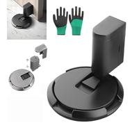 No-Drill Adjustable Magnetic Door Holder,Upgrade Height Removable Heavy Duty Door Stoppers,Aluminum Alloy Floor Doors Bottom Stop with Screws and Adhesive (Black, 3 * 1.7 * 5cm/1.1 * 0.6.1.9in)