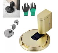 No-Drill Adjustable Magnetic Door Holder,Upgrade Height Removable Heavy Duty Door Stoppers,Aluminum Alloy Floor Doors Bottom Stop with Screws and Adhesive (GoldB, 3 * 1.7 * 5cm/1.1 * 0.6.1.9in)