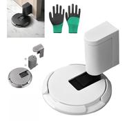 No-Drill Adjustable Magnetic Door Holder,Upgrade Height Removable Heavy Duty Door Stoppers,Aluminum Alloy Floor Doors Bottom Stop with Screws and Adhesive (White, 3 * 1.7 * 5cm/1.1 * 0.6.1.9in)