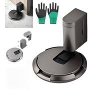 No-Drill Adjustable Magnetic Door Holder,Upgrade Height Removable Heavy Duty Door Stoppers,Aluminum Alloy Floor Doors Bottom Stop with Screws and Adhesive (Gray, 3 * 1.7 * 5cm/1.1 * 0.6.1.9in)