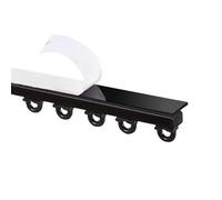No-Drill Aluminum Curtain Track System - Mute Ceiling Rail for Living Room Bedroom Shower Divider - Top Mounted 70cm/2.3ft Black Easy Installation