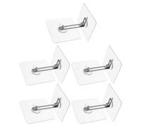 No Drill Anti Tip Furniture Anchors 5 Sets Acrylic Stainless Steel | Wardrobe Cabinet Wall Anchor Set, Silver Finish, Infant Proofing Stability, Versatile Secure Fitting
