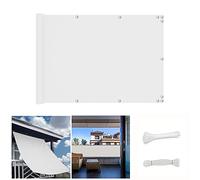 No Drill Balcony 140x800cm Weatherproof UV & Wind Protection for Patios Gardens & Landings Grey White Decorative Barrier for Outdoor Privacy