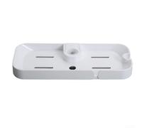 No Drill Bathroom Shelf For 18-25mm Shower Rod, Adjustable White Abs Storage Rack With Front Opening, Dual Hooks And Drainage Hole For Soap And Shampoo, Easy Organizer Tray