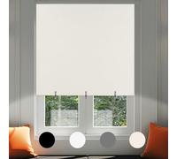 No Drill Blackout Blind Stick on Curtains Thermal Insulated, Adjustable Clips Self Adhesive Cut to Size Easy Fit Temporary Blackout Window Blinds for Bedroom, Nursery (1, Light Beige, 90W x 180H cm)