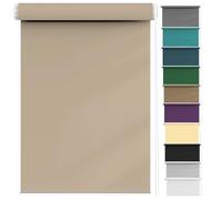 No Drill Blackout Blinds 105 x 150 cm Thermal Insulated UV Protection, Blind Window Roller with Install Accessories for Any Window, Loft, Taupe