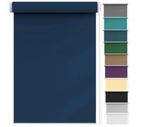 No Drill Blackout Blinds 120 x 110 cm Privacy Protection Easy to Install, Curtain Roller Blind in a Variety of Sizes Ideal for Bedroom, Nursery, Navy Blue