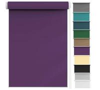 No Drill Blackout Blinds 120 x 110 cm Privacy Protection Easy to Install, Privacy Roller Blinds Durable Fittings Easy Fit for Bedroom, Nursery, Purple