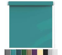 No Drill Blackout Blinds 120 x 90 cm Privacy Protection Easy to Install, Day Night Roller Blind Made to Measure for Any Window, Loft, Sky Blue