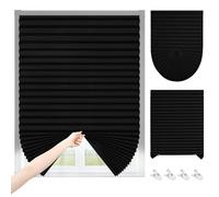 No Drill Blackout Blinds 150×60cm, 2 Pack Window Blinds with Clips, Self-Adhesive Curtains Fits Any Size Shape, Temporary Stick on Blinds for Bathroom Bedroom Windows