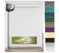 No Drill Blackout Blinds 90 x 60 cm Privacy Protection Easy to Install, Office Window Blinds Made to Measure for Bedroom, Nursery, White
