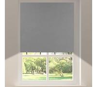 No Drill Blackout Roller Blinds Easy Fit Thermal Stick On Temporary Shades | Self Adhesive, No Screw, Perfect Fit, Black out Window Cover, For Bedroom Bathroom Kitchen Window Doors, with 4 Clips