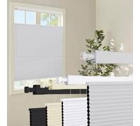 No Drill Blackout Top Down Bottom Up Cellular Blinds No Tools Custom Cordless Honeycomb Shades for Window Privacy Blinds Window Treatment(Light Gray,103cm W x 120cm H)