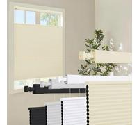 No Drill Blackout Top Down Bottom Up Cellular Blinds No Tools Custom Cordless Honeycomb Shades for Window Privacy Blinds Window Treatment(Beige,115cm W x 135cm H)
