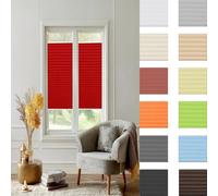No Drill Blinds 80 x 100 cm Light Filtering, Blackout Thermal Privacy Protection No Drill Blinds for Windows Quick Fix and Easy to Install for Windows Patio Kitchen, Red