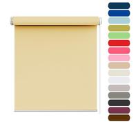 No Drill Blinds Curtains Roller Blinds 115 x 115 cm Without Drilling, Easy Fit Home Office, Blackout Vision Curtains, Day Night Blind Zebra Roller Blinds, for any Room, Cream Color