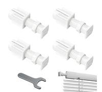 No Drill Blinds for Windows, 4 Pack Bathroom Twist and Fit Roller Blinds with Wrench, No Screw Plastic Lazy Bracket Blinds, Easy fit Blinds No Drilling for Apartments, Dorms and Temporary Spaces