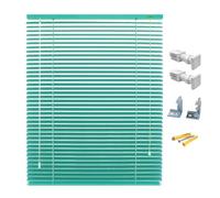 No Drill Blinds for Windows Aluminium Venetian Blinds 25mm Slat Made to Measure Venetian Blind Light Filtering Privacy Control Horizontal Blind for Home Office Bathroom Bedroom(Dark Green)