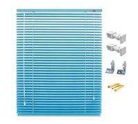 No Drill Blinds for Windows Aluminium Venetian Blinds 25mm Slat Made to Measure Venetian Blind Light Filtering Privacy Control Horizontal Blind for Home Office Bathroom Bedroom(Dark Blue)