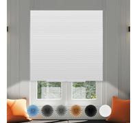 No Drill Blinds for Windows Temporary No Screw Stick on Pull Down Blinds Curtains Light Filtering, Perfect Easy Fit Install for Bedroom,Bathroom, Kitchen Windows,Doors