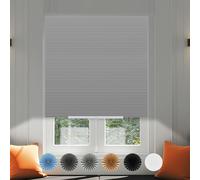 No Drill Blinds for Windows Temporary No Screw Stick on Pull Down Blinds Curtains Light Filtering Privcy Protection Perfect Easy Fit Install for Bedroom,Bathroom, Kitchen Windows,Doors