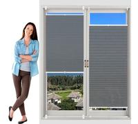 No Drill Blinds Instant Temporary Blinds 25 x 35 cm (W x H), No Drilling, Translucent, Crushed Look, Blind Blackout Cordless Honeycomb Shade, Blinds Window Shades, for Window Door, Light Grey