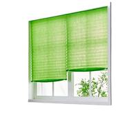 No Drill Blinds Self Adhesive Pleated Blinds For Window Cordless No Drill Fabric Home Blackout Shades(90x180cm,Semi-shading green)