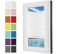 No Drill Blinds Temporary Blackout Blinds 120 x 100 cm Light Filtering Privacy Protection, Quick Fix Instant Stick on Window Self Adhesive for Windows Doors, White