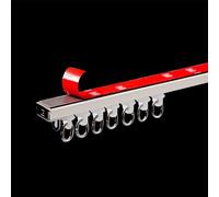 No Drill Ceiling & Wall Aluminum Curtain Track 7.5m/24.6ft White Adhesive Rail for Sheer Curtains Compatible with Metal Ceilings Easy Installation Black Color