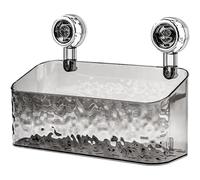 No-Drill Clear Wall Caddy,2024 New Light Luxury Style Glacier Pattern Suction Cup Shelf,Drill-Free,Removable,Multifunctional Triangle & Rectangle Storage,Bathroom Caddy Shower Organizer (Grey, L)