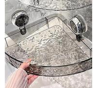 No-Drill Clear Wall Caddy,2024 New Light Luxury Style Glacier Pattern Suction Cup Shelf,Drill-Free,Removable,Multifunctional Triangle & Rectangle Storage,Bathroom Caddy Shower Organizer (Grey, M)