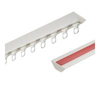 No Drill Curtain Track - Adhesive Ceiling Curtain Rail System Sliding Rod for Kitchen Bathroom Bedroom Living Room Divider - White 400cm (13.1ft)