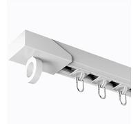 No Drill Curtain Track Ceiling Mount Curtain Rod Easy to Use With Silent Gliding Rollers for Room Dividers(White (top),59.1″-150cm)