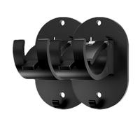 No Drill Curtains Rod Brackets - 2PCS Heavy Duty Shade Rod Hook | Self-Adhesive Drape Holder | 3.15x1.97x1.57 Inches, ABS+Electronic Components, Stick Holder Hooks, Curtains Support Hanger Bathroom