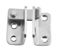 No Drill Door Bolt Stainless Steel Latch for Wardrobe Security Lock and Drawer Child Safety, Mount Hasp with Anti Violence Gate Bolt, Brushed Metal(Small Left)