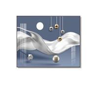 No Drill Electrical Panel Cover Art - Peel & Stick Removable Fuse Box Wall Decor, Damage-Free Hiding for Breaker/Circuit Box, Living Room Home Decor (E,80x60cm)