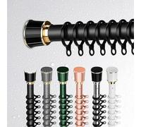 No Drill Expandable Shower ain Rod 15.7-21.7in, Black Pressure Mount Pole for Bathroom, Kitchen, Bedroom Decor - Adjuble 40-55cm Diameter