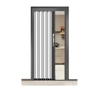 No-Drill Folding Door Aluminum Frame Interior Accordion Doors Custom Size for Office/Patio/Bathroom Entrance/Backyard, Aluminum Customizable Size(70x80in(181x203cm))