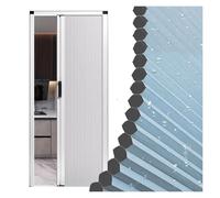 No-Drill Folding Door for Bathroom Kitchen Bedroom, 60 70 80 90 100 110 120cm Wide, Custom Size Pace Saving Concertina Doors Internal, Blackout Temporary Door Room Divider(White,80x185cm)