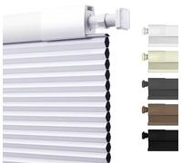No Drill Honeycomb Pleated Blinds for Indoor Window Blackout Cordless Cellular Shades No Tools Privacy Blinds for Home Easy Fit Custom Shades for Bedroom Office(White, 105cm W x 180cm H)