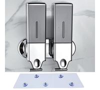 No Drill Manual Presshead Wall Mounted Soap Dispenser, Shower and Lotion Dispenser for Home, Bathroom, Kitchen, Hotels, Restaurants (Grey, 1000ml)