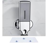 No Drill Manual Presshead Wall Mounted Soap Dispenser, Shower and Lotion Dispenser for Home, Bathroom, Kitchen, Hotels, Restaurants (Grey, 500ml)