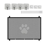 No Drill Mesh Pet Gate Indoor Dog Cat Safety Barrier Retractable Stair Gate For Stairs Doorways Balcony Non Permanent Installation With Heavy Duty Hooks Nylon Net For Baby Pet Containment