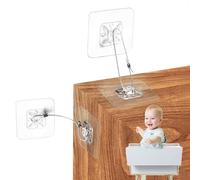 No Drill Metal Furniture Anchors (10 Packs) for Baby Proofing, 14" Adhesive Anti-Tip Furniture Wall Safety Straps for Child, Keep Toddlers & Pets Safe from Falling Furniture Like Dresser & Bookshelf