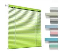 No Drill No Tools 1 Inch Aluminium Mini Blinds Cordless Horizontal Blinds for Indoor Windows, Blackout Window Shades Custom 10" 28" 32" 36" 42" 48" 56" 64" 68" 76" for Home Office Living Room(Green)