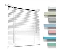 No Drill No Tools 1 Inch Aluminium Mini Blinds Cordless Horizontal Blinds for Indoor Windows, Blackout Window Shades Custom 10" 28" 32" 36" 42" 48" 56" 64" 68" 76" for Home Office Living Room(White)