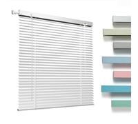 No Drill No Tools 1 Inch Aluminium Mini Blinds Cordless Horizontal Blinds for Indoor Windows, Blackout Window Shades Custom 10" 28" 32" 36" 42" 48" 56" 64" 68" 76" for Home Office Living Room(Silver)