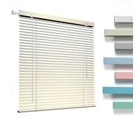 No Drill No Tools 1 Inch Aluminium Mini Blinds Cordless Horizontal Blinds for Indoor Windows, Blackout Window Shades Custom 10" 28" 32" 36" 42" 48" 56" 64" 68" 76" for Home Office Living Room(Light Wh